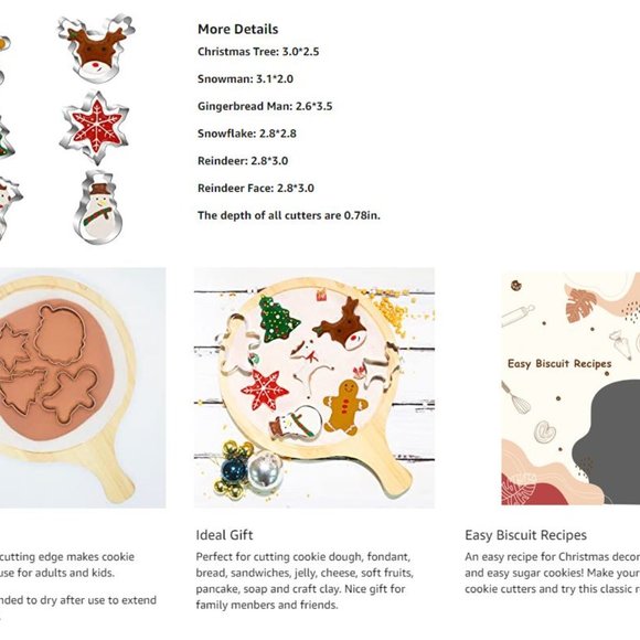 NEW 6pc Christmas Cookie Cutters Set - Picture 10 of 10